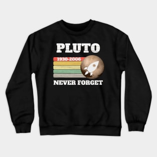 Never Forget Pluto T Shirt ,Retro Style Funny Space, Science T-Shirt Crewneck Sweatshirt